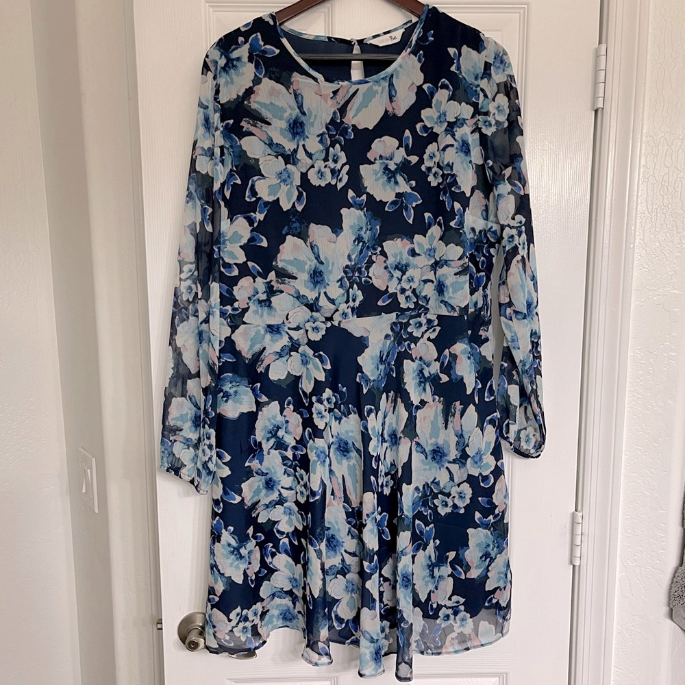 Blue Floral Mini Dress